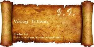 Váczy István névjegykártya