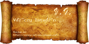 Váczy István névjegykártya